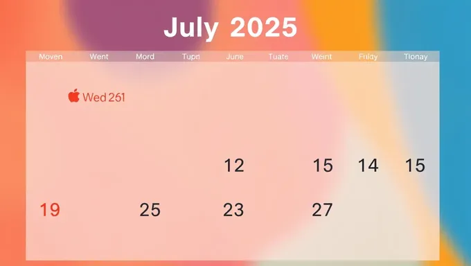 Calendario de junio y julio de 2025: un horario detallado