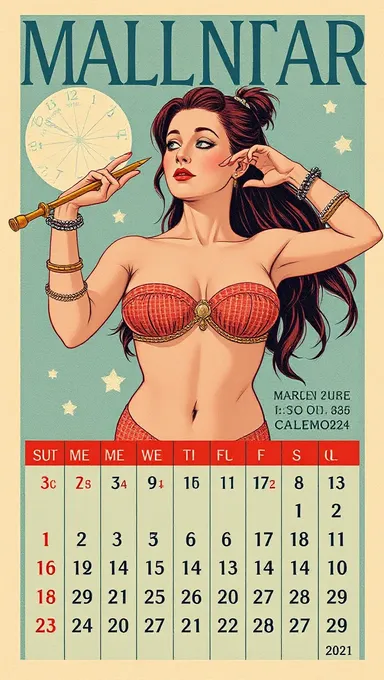 Calendario de pechos presentado en una revista