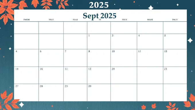 Calendario de septiembre 2025 disponible en línea ahora