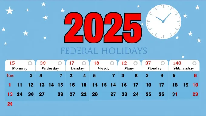 Calendario de vacaciones federales 2025 para planificar y programar