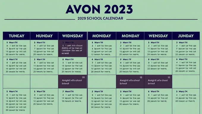 Calendario escolar de Avon 2025: eventos importantes