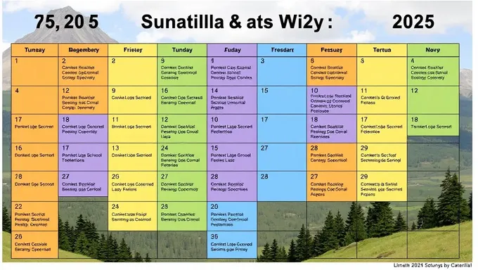 Calendario escolar del Distrito Escolar de Umatilla 2025-2025 de estudiantes