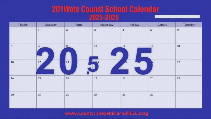 Calendario escolar del condado de Wilkes para el año académico 2025-2025