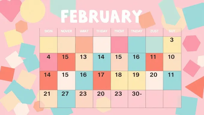 Calendario impreso de febrero de 2025 con el mismo texto