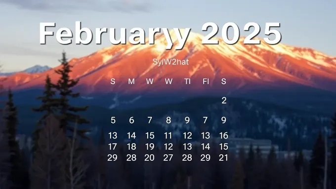 Calendario para febrero de 2025, texto igual