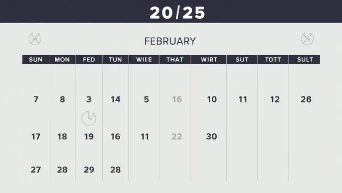 Calendario para febrero de 2025, texto igual