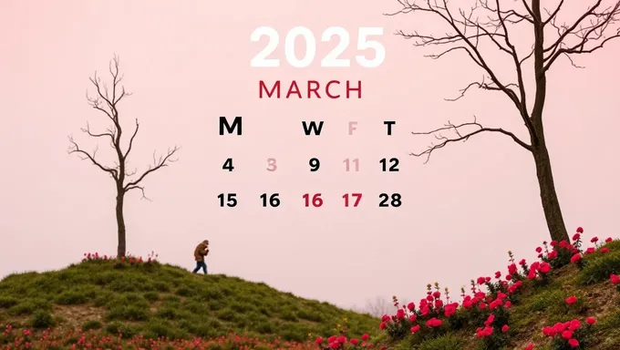 Calendario para marzo de 2025: Horario de eventos programados