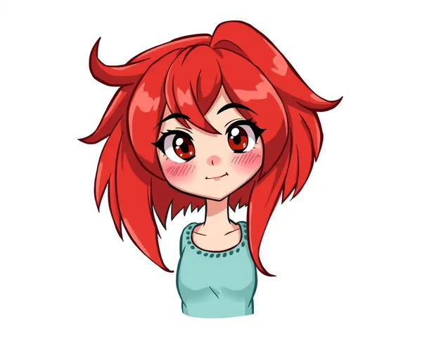 Caracter de cabello de personaje de dibujo animado con cabello rojo en formato PNG