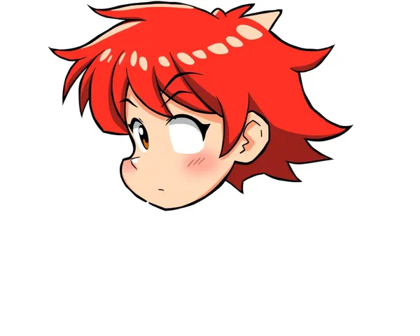 Caracter de cabello de personaje de dibujo rojo en formato PNG