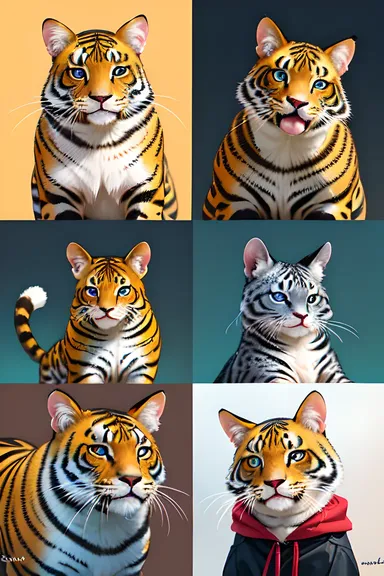 Caras de animales en fotos coloridas divertidas