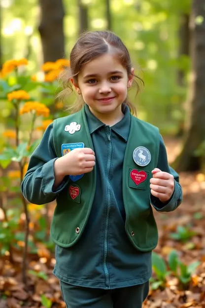 Carta de colocación de insignias de Girl Scout para referencia