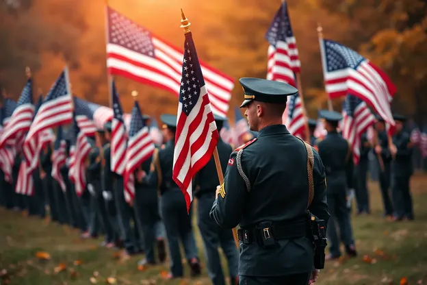 Celebración de Día de los Veteranos con imágenes