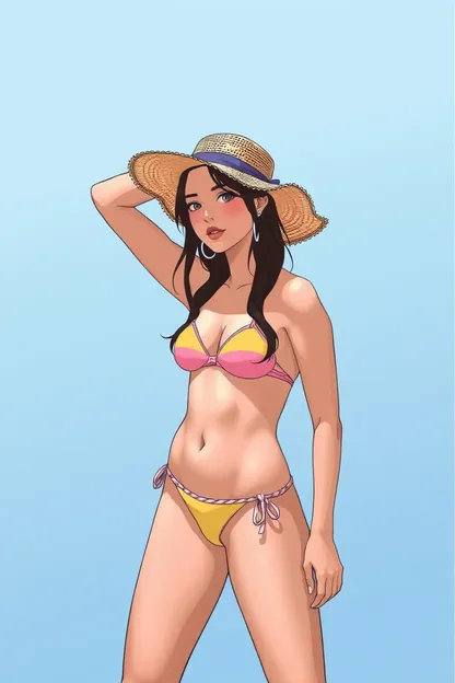 Chica de Bikini PNG Diseño Transparente Necesario