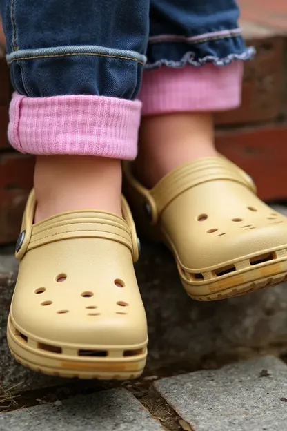 Chicas con zapatos de madera fuera