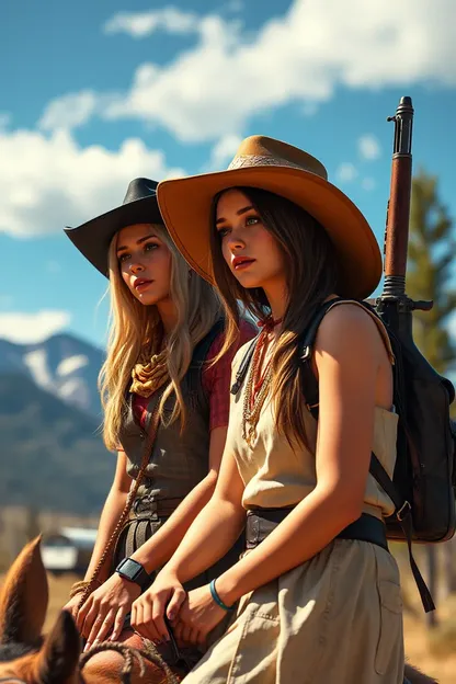 Chicas de campamento RDR2 recorren los senderos