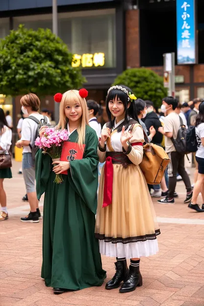 Chicas japonesas de cosplay en acción