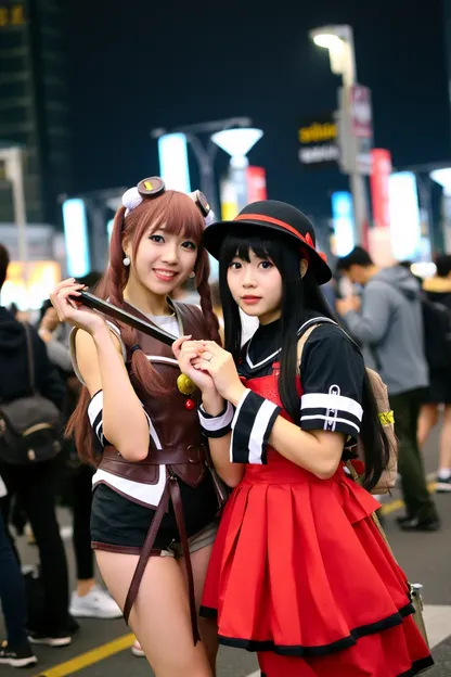 Chicas japonesas de cosplay traen alegría al público