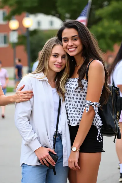 Chicas solitarias en escena de citas en la escuela secundaria