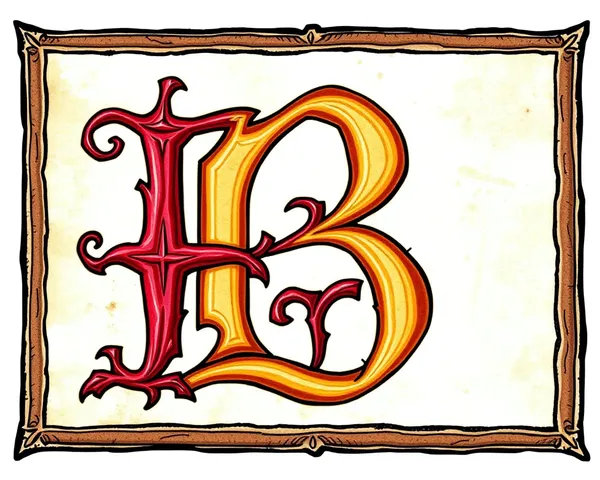 Clipart de manuscrito iluminado medieval PNG con la letra B