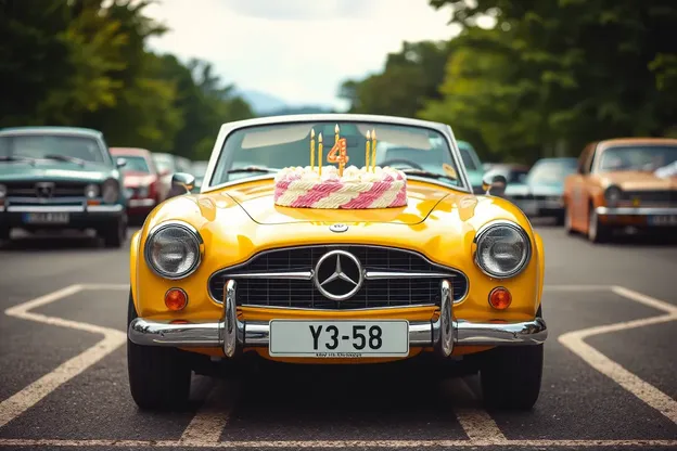 Coches celebran cumpleaños con imágenes por todas partes