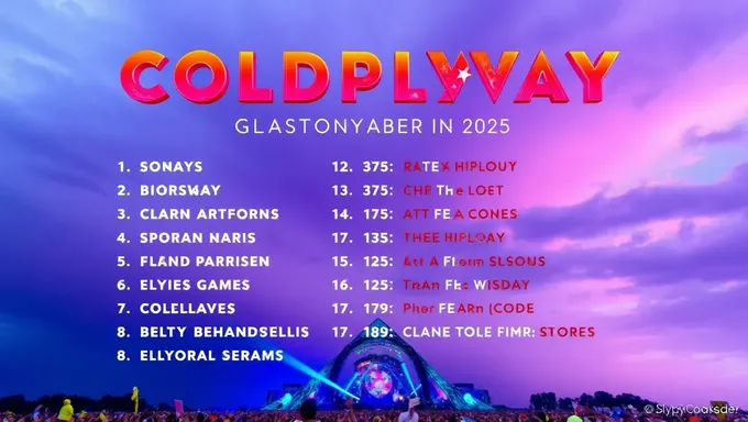 Coldplay confirma lista de canciones para Glastonbury 2025 con invitados sorpresa