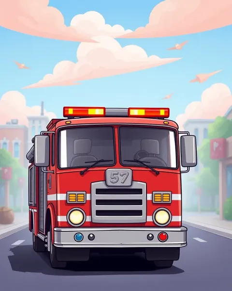 Colección de Imágenes de Camión de Bomberos de Cartoon Reveladas en Línea