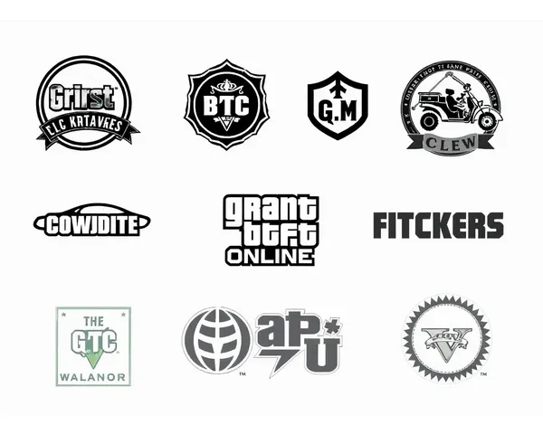 Colección de iconos PNG de logotipos de crew de GTA Online