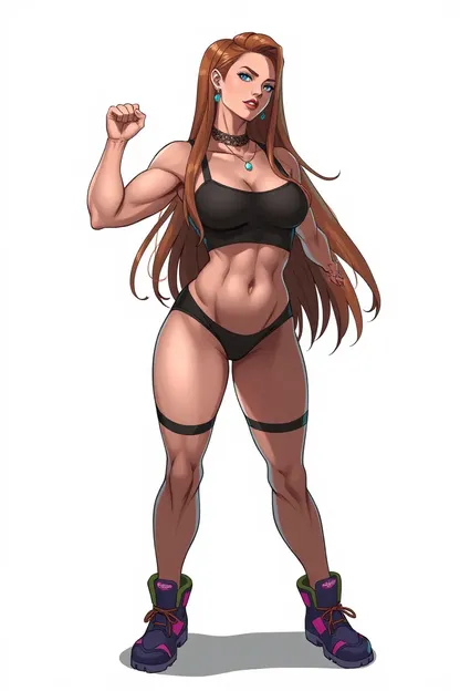 Colección de ilustraciones de estilo anime de chicas musculosas