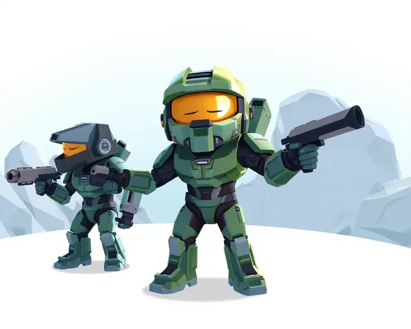 Colección de imágenes 3D de cartoon de Halo en formato PNG