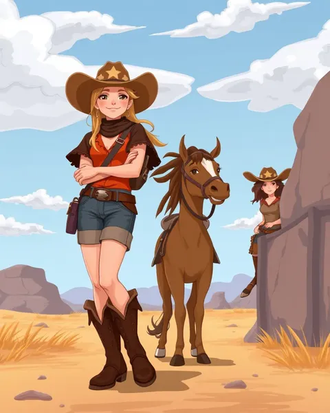 Colección de imágenes de cowgirl de dibujos animados