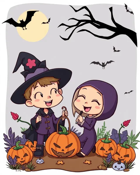 Colección de imágenes de dibujos animados de Halloween para niños