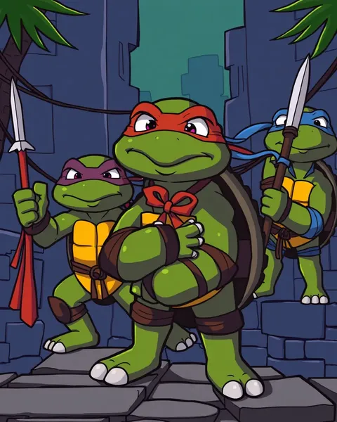 Colección de imágenes de dibujos animados de Tortugas Ninja Mutantes