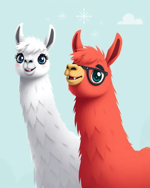 Colección de imágenes de llamas de dibujos animados