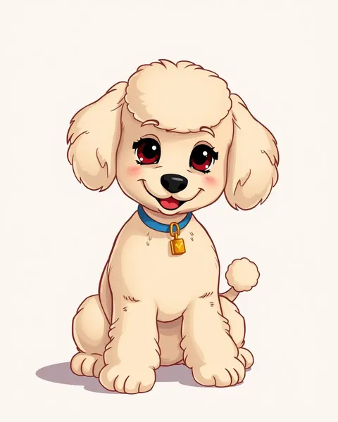 Colección de imágenes de poodle de dibujos animados coloridas