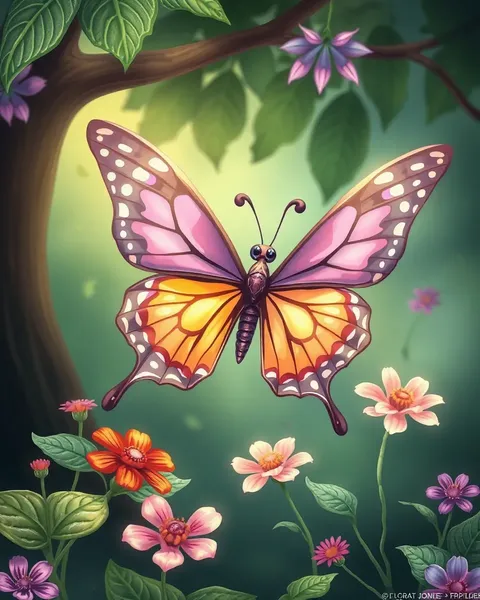 Colección de obras maestras de dibujos animados de mariposas