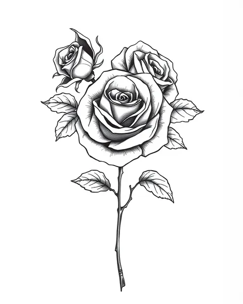 Collar de rosas png dibujado tatuaje inspiración artística