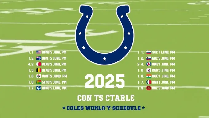 Colts 2025: Horario Oficial del Equipo para el Próximo Año