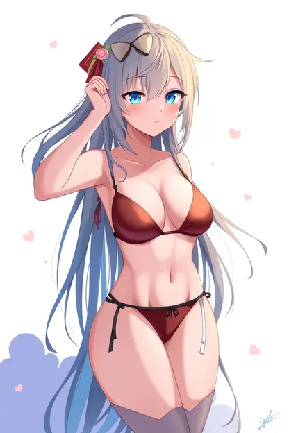 Combinación de pechos y bikini de chica de anime