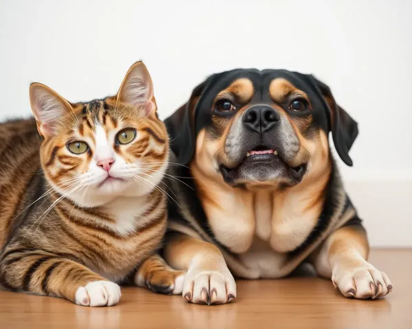 Combinación hilarante de gatos y perros