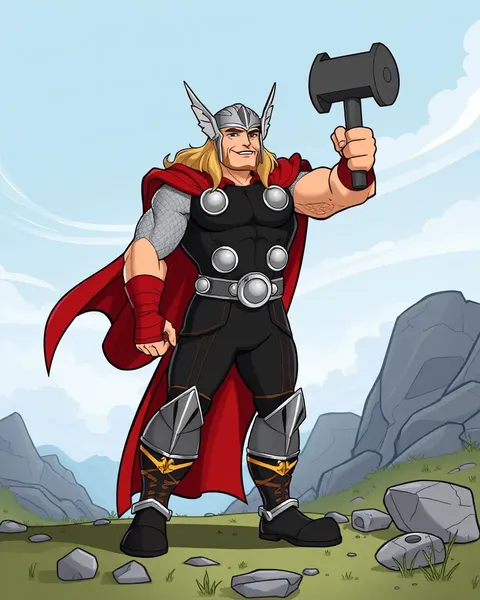 Comparación de imágenes de Thor cartoon