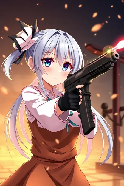 Concepto de Arte de Perfil de Chica con Pistola de Anime