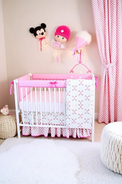 Conjunto de Muebles de Cuna Lindo para Habitación de Bebé Niña