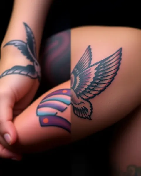 Contraste Colorido de Tatuajes: Expresión Artística Única