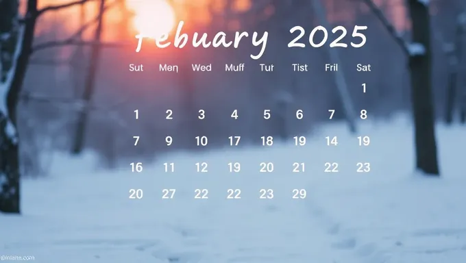 Copias del calendario de febrero 2025 impreso