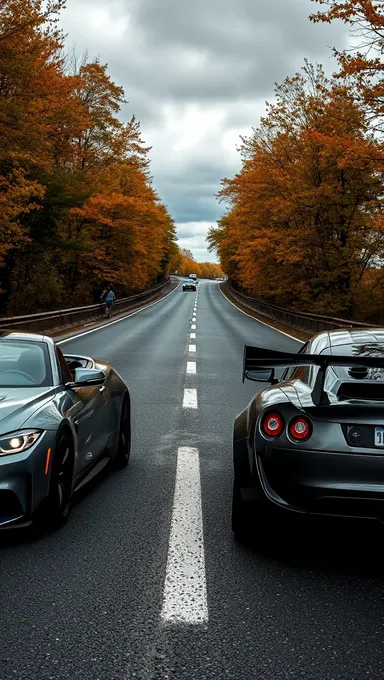 Correr Coches Rápidos con Senos Grandes Cerca