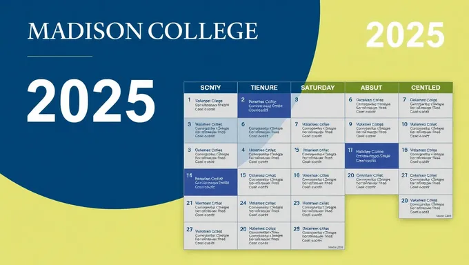 Cronograma del calendario de créditos académicos de la Universidad de Madison 2025-25