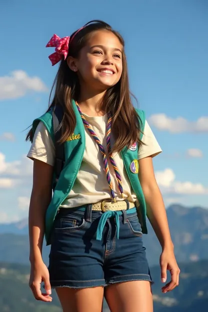 Cuatro Chicas del Explorador del Cielo de Bri Girl Scout