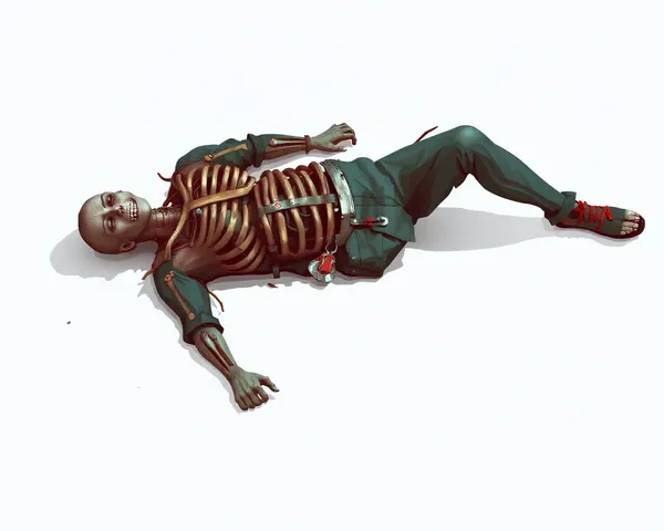 Cuerpo muerto acostado de lado en formato de imagen PNG