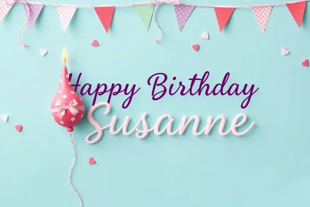 Cumpleaños de Susanne con mensajes de imagen personalizados