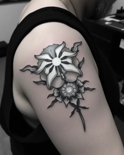 Curación con diseño de tatuaje de tinta blanca